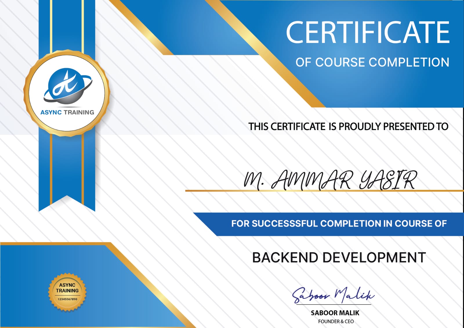 Backend Certificate